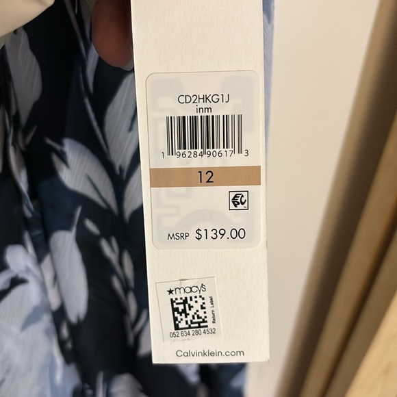 Calvin Klein High Low Midi Navy Dress size 12 - Picture 7 of 7